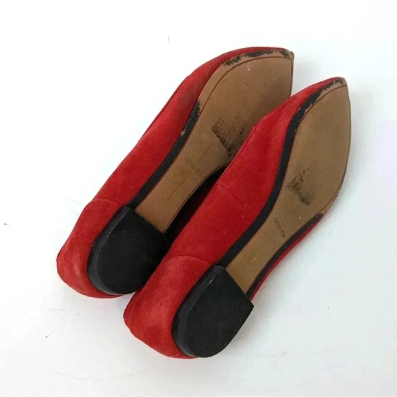 Dolce Vita Red Point Toe Sued Ballet Flats - 7 - Picture 4 of 11